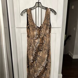 Elegant Snake Print Sleeveless Dress